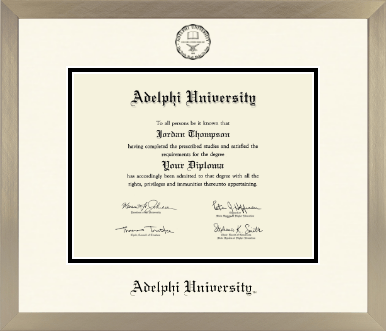 Adelphi University diploma frame - Icon in Light Champagne