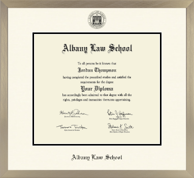 Albany Law School diploma frame - Icon in Light Champagne
