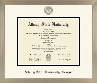 Albany State University in Georgia diploma frame - Icon in Light Champagne