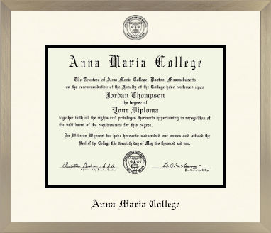 Anna Maria College diploma frame - Icon in Light Champagne