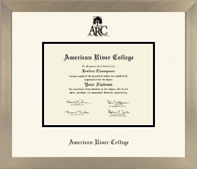 American River College diploma frame - Icon in Light Champagne
