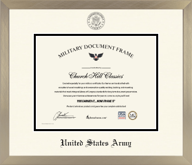 United States Army diploma frame - Icon in Light Champagne
