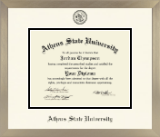Athens State University diploma frame - Icon in Light Champagne