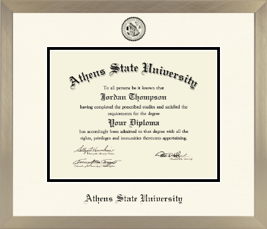Athens State University diploma frame - Icon in Light Champagne