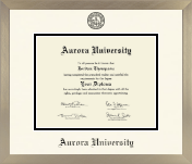 Aurora University diploma frame - Icon in Light Champagne