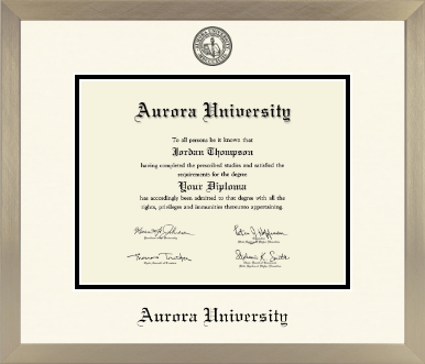 Aurora University diploma frame - Icon in Light Champagne