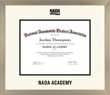National Automobile Dealers Association diploma frame - Icon in Light Champagne