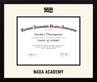 National Automobile Dealers Association diploma frame - Icon in Gotham