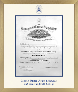 United States Army Command and General Staff College diploma frame - Icon in Chardonnay