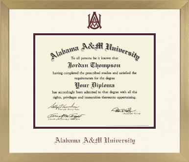 Alabama A&M University diploma frame - Icon in Chardonnay