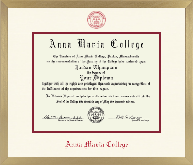 Anna Maria College diploma frame - Icon in Chardonnay
