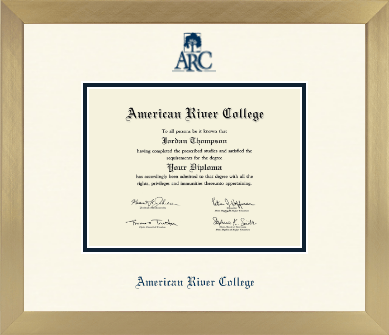 American River College diploma frame - Icon in Chardonnay