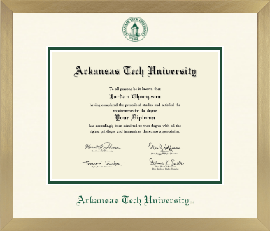 Arkansas Tech University diploma frame - Icon in Chardonnay