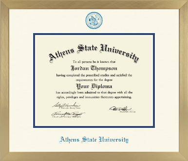 Athens State University diploma frame - Icon in Chardonnay