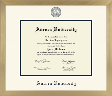Aurora University diploma frame - Icon in Chardonnay