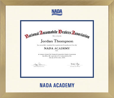 National Automobile Dealers Association diploma frame - Icon in Chardonnay