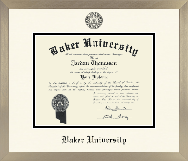 Baker University diploma frame - Icon in Light Champagne