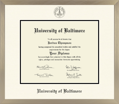 University of Baltimore diploma frame - Icon in Light Champagne