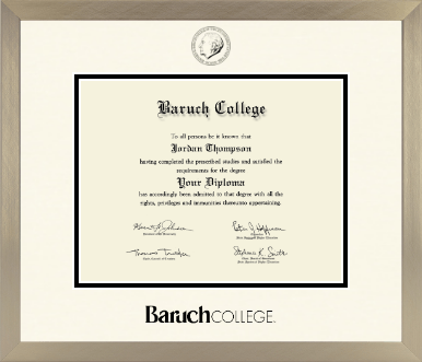 Baruch College diploma frame - Icon in Light Champagne