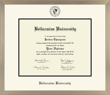 Bellarmine University diploma frame - Icon in Light Champagne