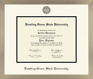 Bowling Green State University diploma frame - Icon in Light Champagne