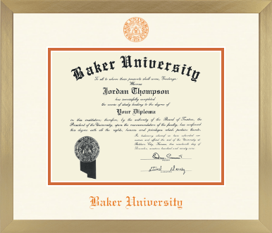 Baker University diploma frame - Icon in Chardonnay