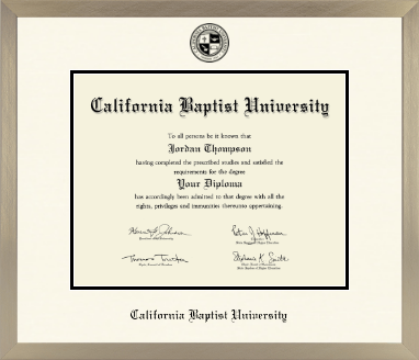 California Baptist University diploma frame - Icon in Light Champagne