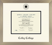 Colby College diploma frame - Icon in Light Champagne