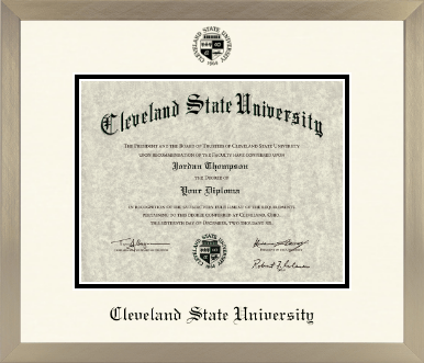 Cleveland State University diploma frame - Icon in Light Champagne