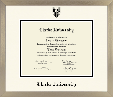 Clarke University diploma frame - Icon in Light Champagne