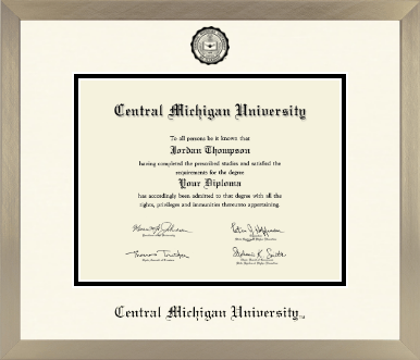 Central Michigan University diploma frame - Icon in Light Champagne