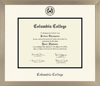 Columbia College diploma frame - Icon in Light Champagne