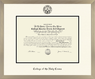 College of the Holy Cross diploma frame - Icon in Light Champagne