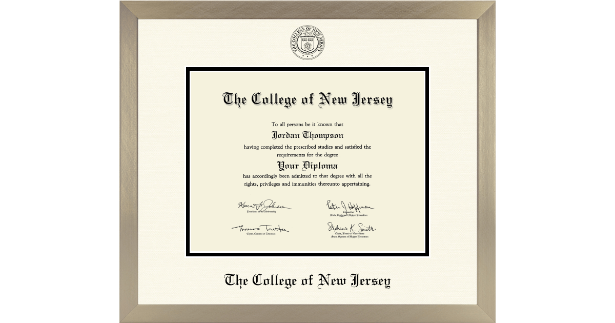 The College of New Jersey Diploma Frame Church Hill Classics