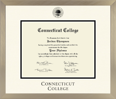 Connecticut College diploma frame - Icon in Light Champagne