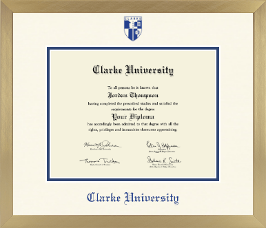Clarke University diploma frame - Icon in Chardonnay