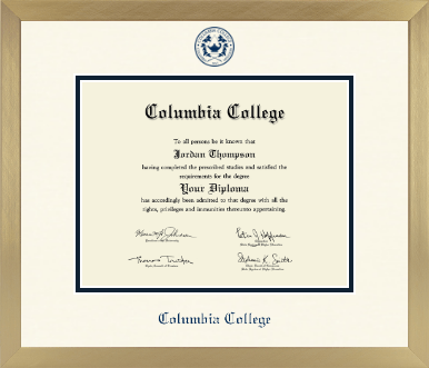 Columbia College diploma frame - Icon in Chardonnay