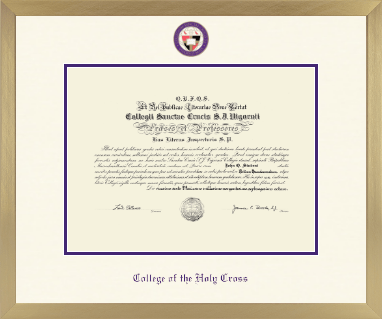 College of the Holy Cross diploma frame - Icon in Chardonnay