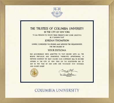 Columbia University diploma frame - Icon in Chardonnay