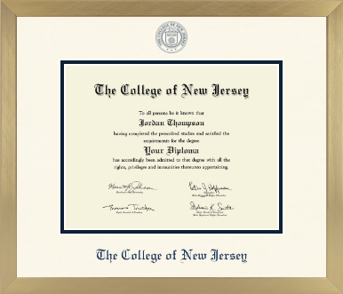 The College of New Jersey diploma frame - Icon in Chardonnay