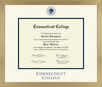 Connecticut College diploma frame - Icon in Chardonnay