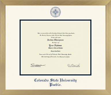 Colorado State University Pueblo diploma frame - Icon in Chardonnay
