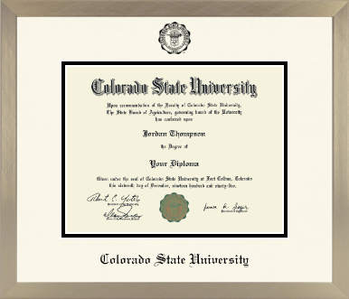 Colorado State University diploma frame - Icon in Light Champagne