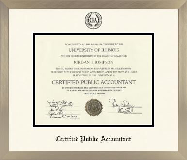 Certified Public Accountant diploma frame - Icon in Light Champagne