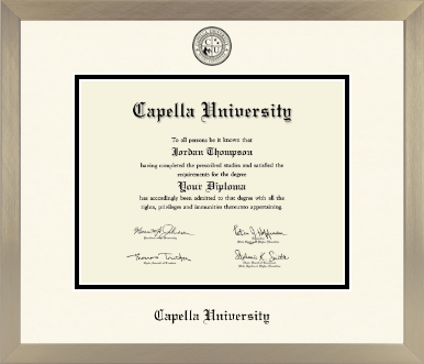 Capella University diploma frame - Icon in Light Champagne