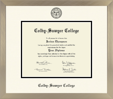 Colby-Sawyer College diploma frame - Icon in Light Champagne