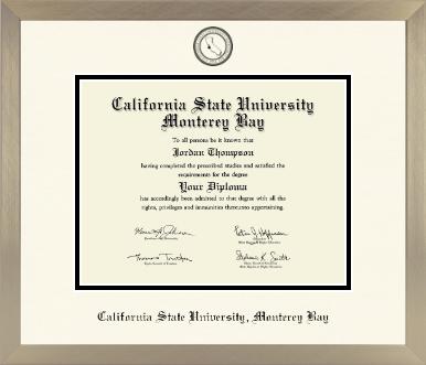 California State University Monterey Bay diploma frame - Icon in Light Champagne