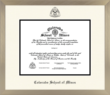 Colorado School of Mines diploma frame - Icon in Light Champagne