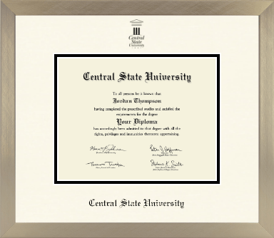 Central State University diploma frame - Icon in Light Champagne