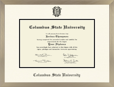 Columbus State University diploma frame - Icon in Light Champagne